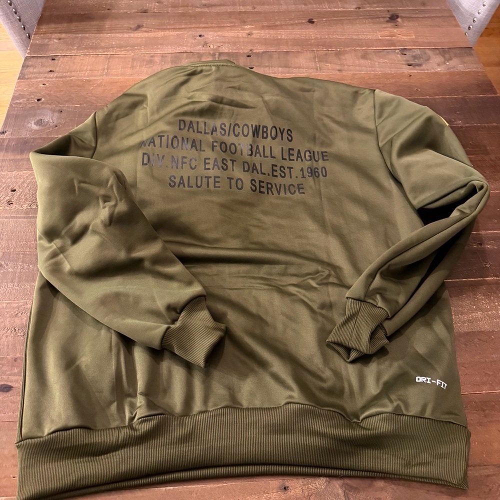 Dallas Cowboys Salute to Service Olive Green NFL Hoodie - Picture 3 of 8